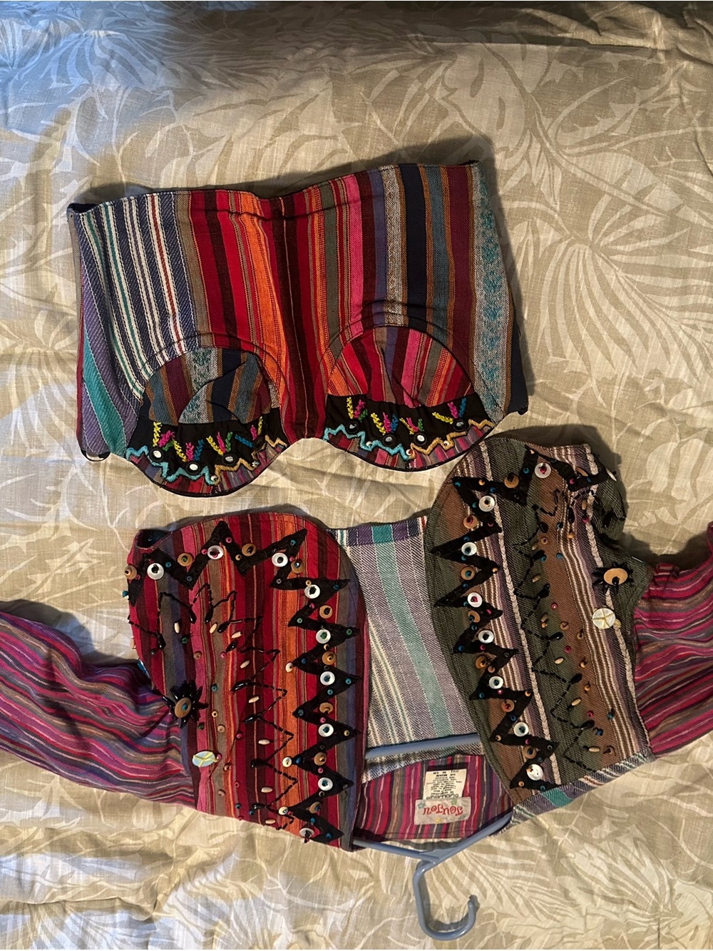 Jou Jou Pink and Red Striped Bustier Top